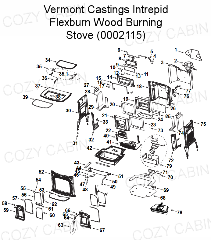 Vermont Castings Intrepid Flexburn Wood Burning Stove (0002115) #2115